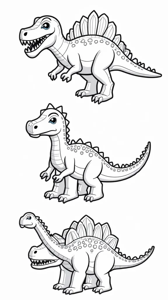 Páginas para colorear de Dinosaurio de LEGO